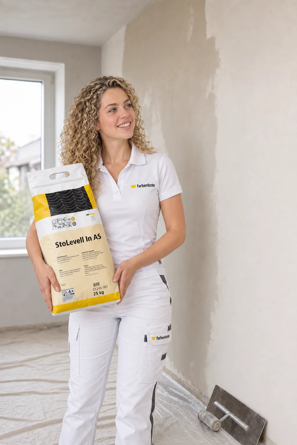 Malermeisterin Denise mit StoLevell In AS Sack