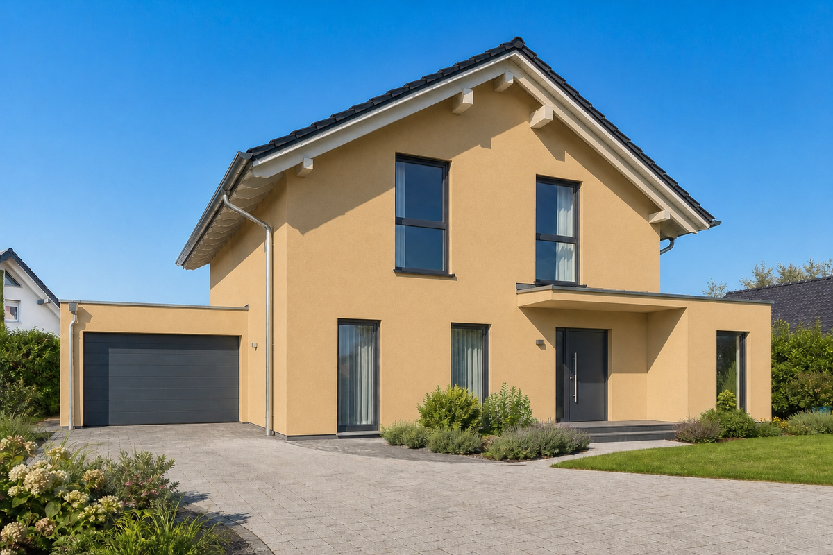 Sto-Strukturputz R – Farbton-Beispiel im Raum