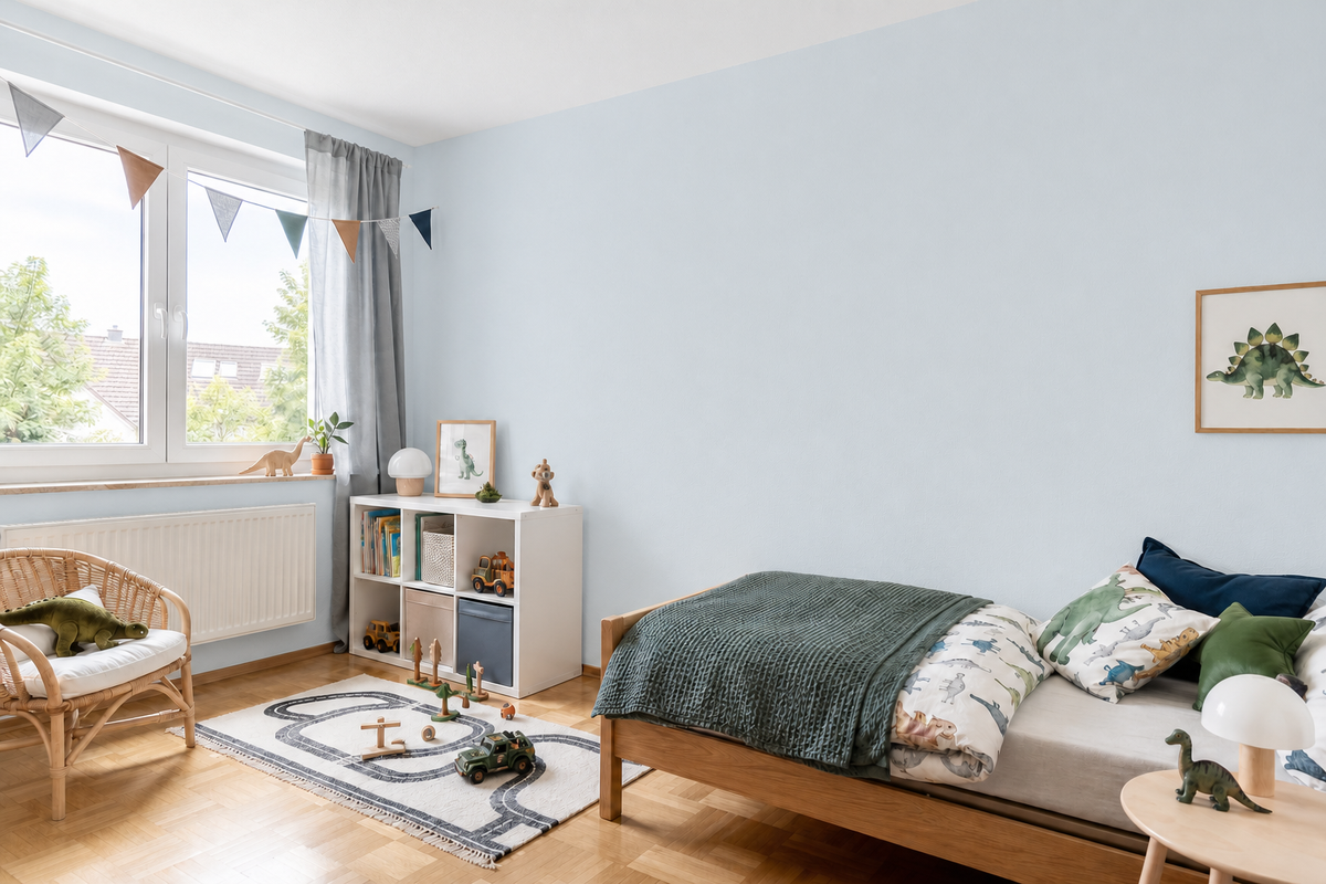 StoColor Saphir KF – Farbton-Beispiel im Raum