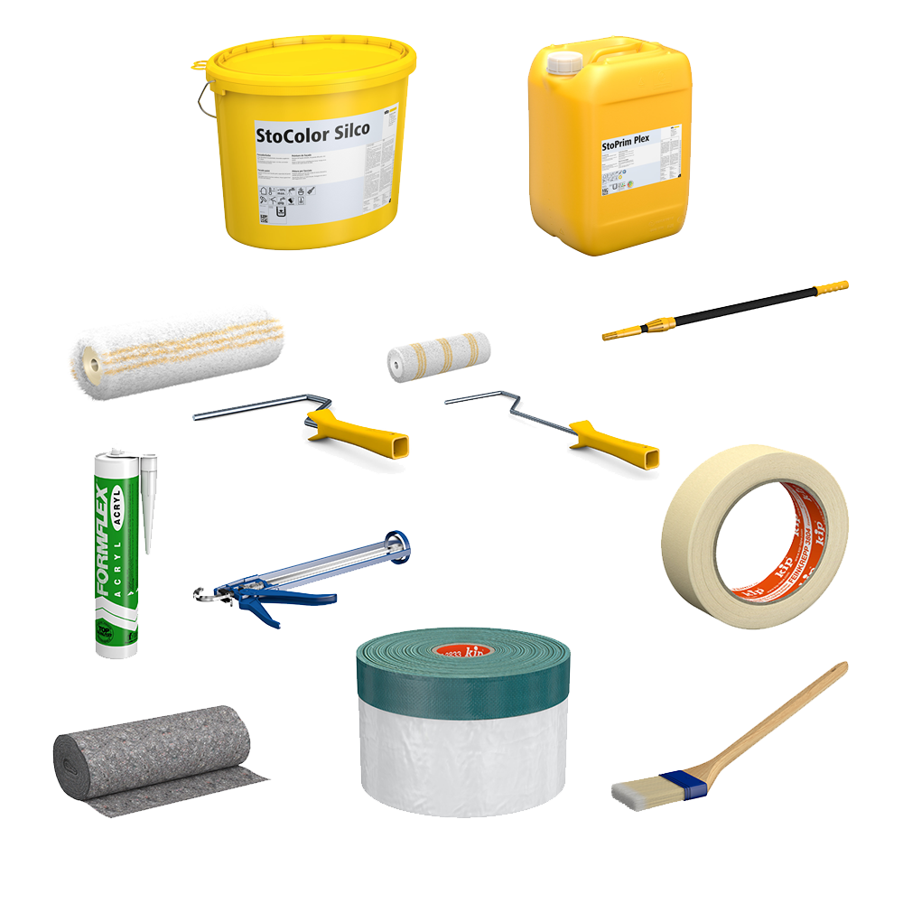 Top Fassadenpaket StoColor Silco inkl. Zubehör – Produktbild | kaufen bei Farbenbote.de