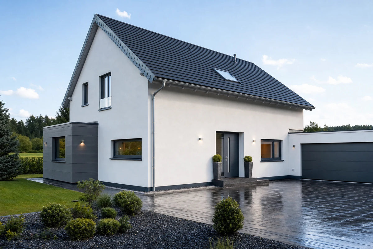 Lotusan G – selbstreinigende strukturierte Fassade nach Regen
